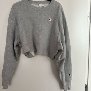 Champion Gray Cropped Sweatshirt